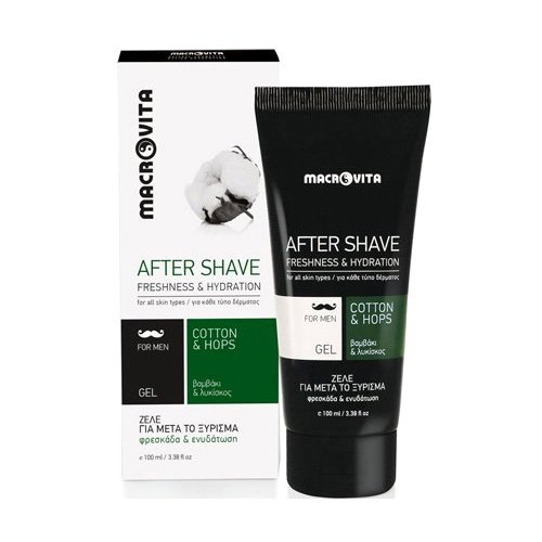 Macrovita Macrovita After Shave Τζελ για Μετά το Ξύρισμα με Βαμβάκι & Λυκίσκο 100ml