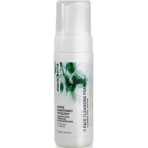 Macrovita Face Cleansing Foam 3 in 1 Αφρός Καθαρισμού Προσώπου για Όλους τους Τύπους Επιδερμίδας, με Λάδι Ελιάς & Ευφράζια 150ml