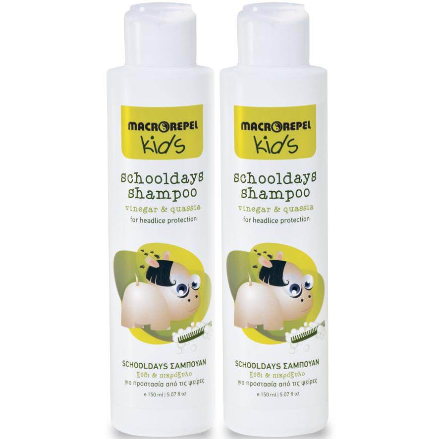 Macrovita Πακέτο Προσφοράς Macrorepel Kids Schooldays Shampoo Σαμπουάν με Ξύδι & Πικρόξυλο για Προστασία από τις Ψείρες 2x150ml