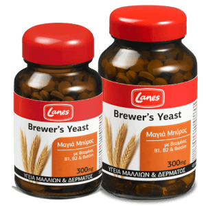 Lanes Brewers Yeast 300mg Συμπλήρωμα Διατροφής Με Μαγιά Μπύρας Βιταμίνες Β1, Β2 & Βιοτίνη – 400 tabs