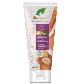 Dr. Organic Moroccan Glow Body Polish Κρέμα Απολέπισης Μικροσωματίδιων, Λειαίνει τη Επιδερμίδα για πιο Ομοιόμορφο Μαύρισμα 200ml