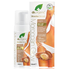 Dr. Organic Moroccan Glow Self Tan Mousse Μους Μαυρίσματος Χωρίς Ήλιο που Διαρκεί 150ml – Σκούρα Απόχρωση