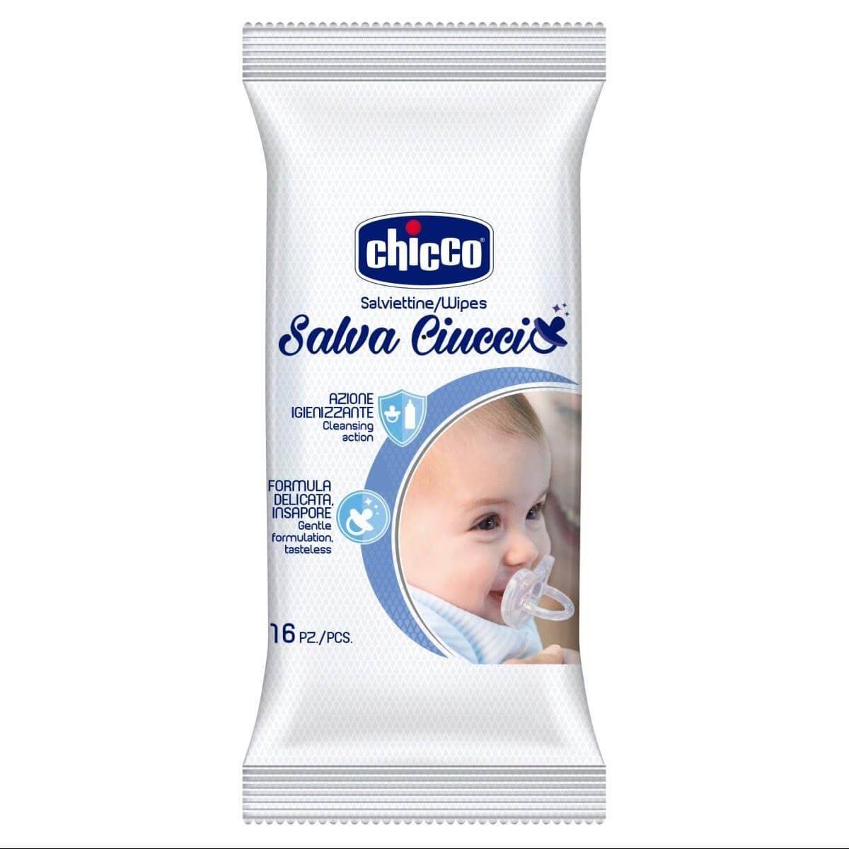 Chicco Wipes Μαντηλάκια Αποστείρωσης Μίας Χρήσης 16 Τεμάχια