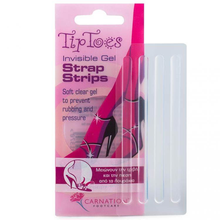 Vican Carnation TipToes Invisible Gel Strap Strips Διάφανο Gel Ειδικά Για Εφαρμογή Στα Λουράκια Των Υποδημάτων 4 Τεμ.
