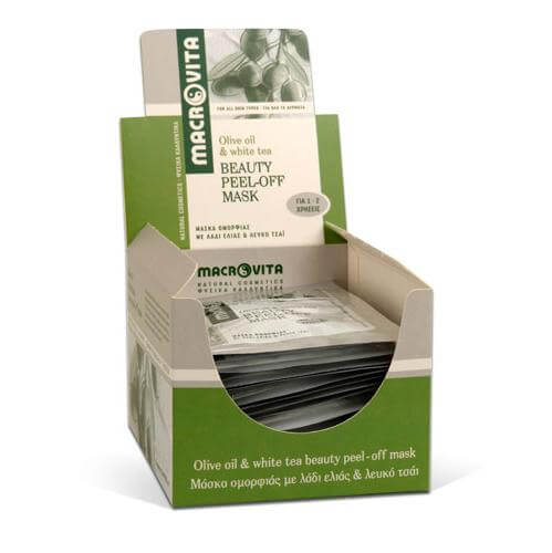 Macrovita Μάσκα Ομορφιάς Με Λάδι Ελιάς & Λευκό Τσάι 15ml – 1τεμάχιο