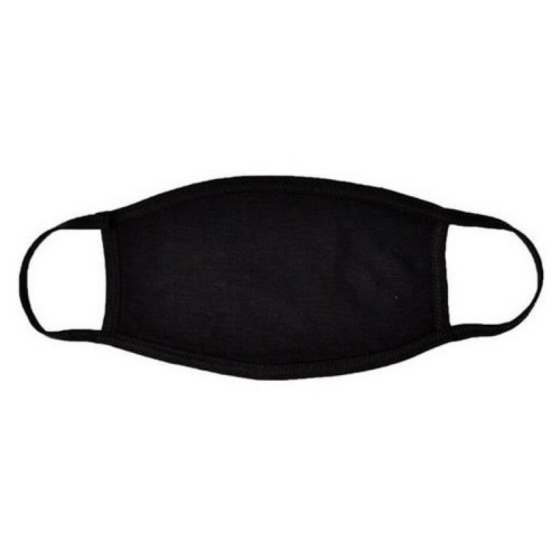 MGO Μάσκα Προσώπου Face Mask Μαύρη Υφασμάτινη Χωρίς  Λάστιχο Πολλαπλών Χρήσεων 1 τεμάχιο