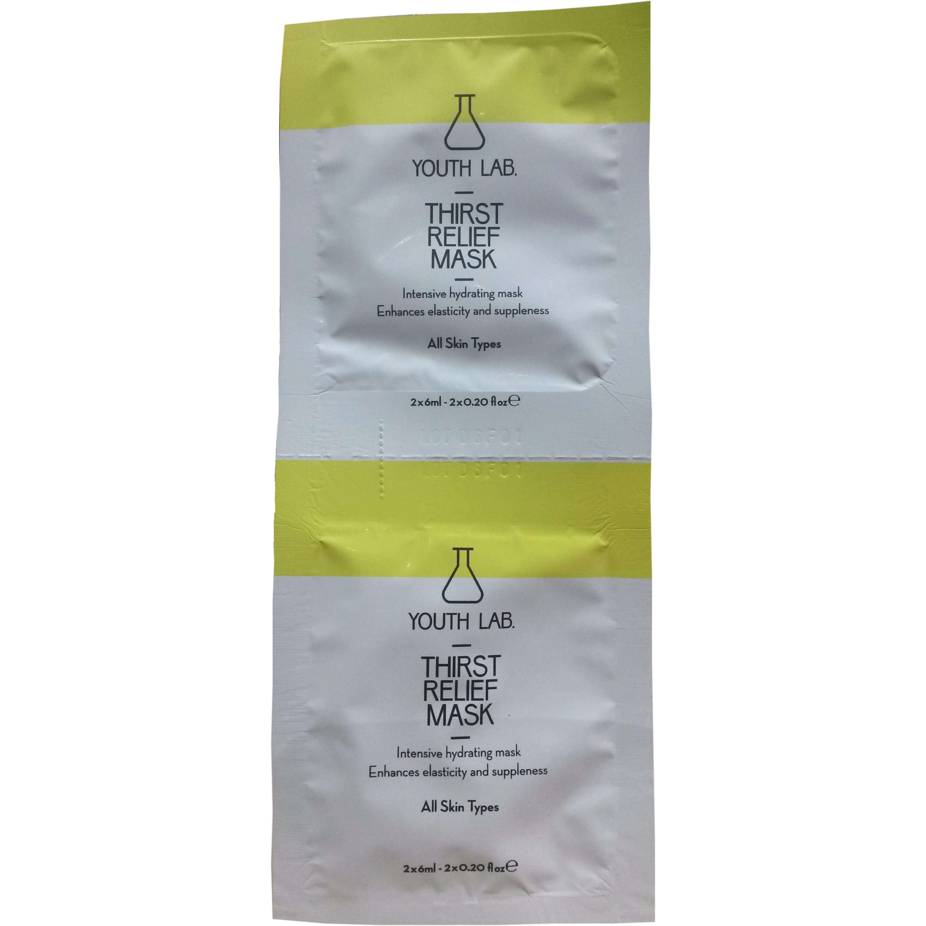 Youth Lab Thirst Relief Mask All Skin Types Μάσκα Εντατικής Ενυδάτωσης, με Δράση Έως & 6 Ώρες Μετά την Εφαρμογή 2 x 6ml