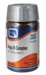 Quest Mega B Complex Plus 1000mg Vitamin C Για Ατομα Με Εντονο Τρόπο Ζωής 30 Tabs