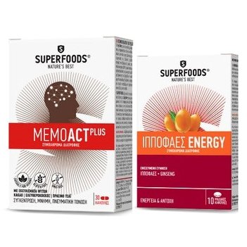 Superfoods Memoact Plus 30caps & Δώρο Superfoods Ιπποφαές Energy 10caps