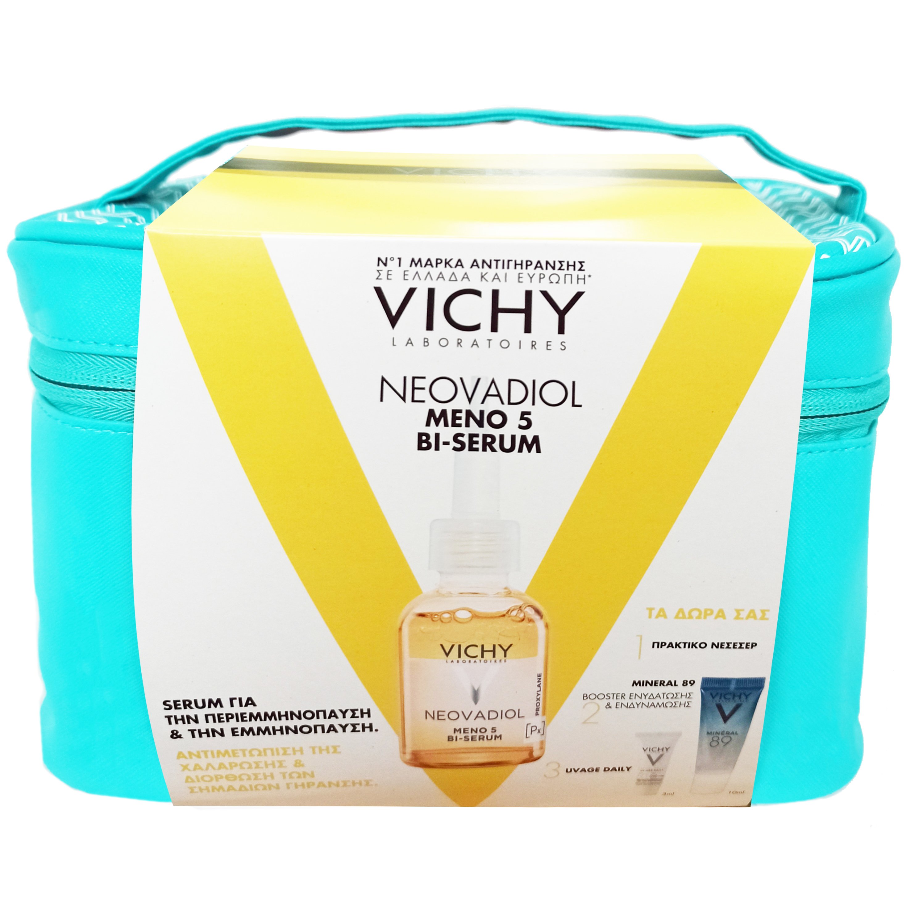 Vichy Promo Neovadiol Meno 5 Bi-Serum 30ml & Δώρο Mineral 89 Booster 10ml & Capital Soleil UV- Age Spf50+ Daily 3ml & Νεσεσέρ