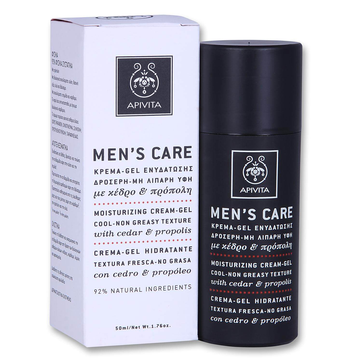Apivita Mens Care Κρέμα – Gel Ενυδάτωσης Με Δροσερή Μη Λιπαρή Υφή Με Κέδρο & Πρόπολη 50ml