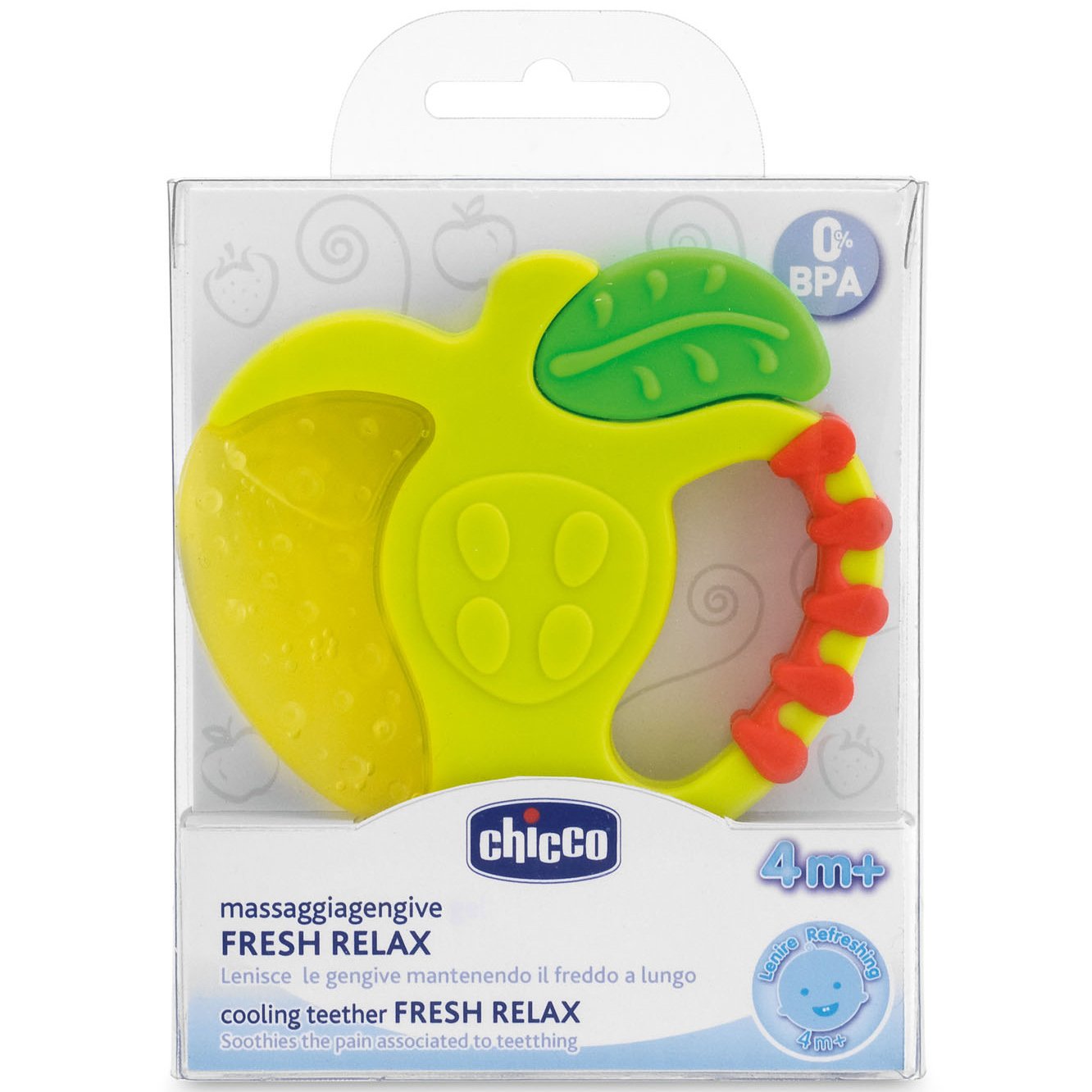 Chicco Κρίκος Οδοντοφυίας Μήλο Με Τζελ 4m+
