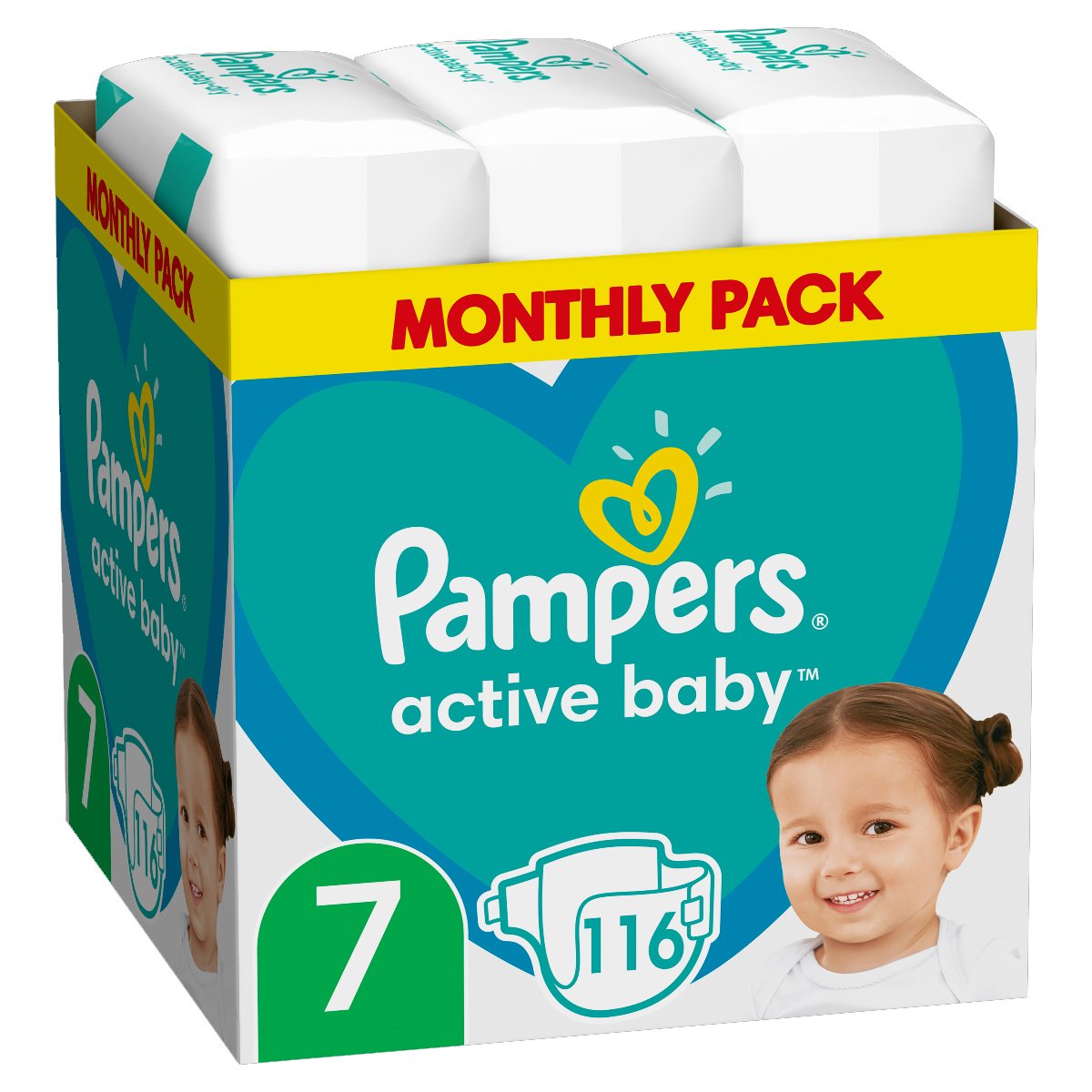 Pampers Active Baby Monthly Pack Νο7 (15+kg) 116 πάνες