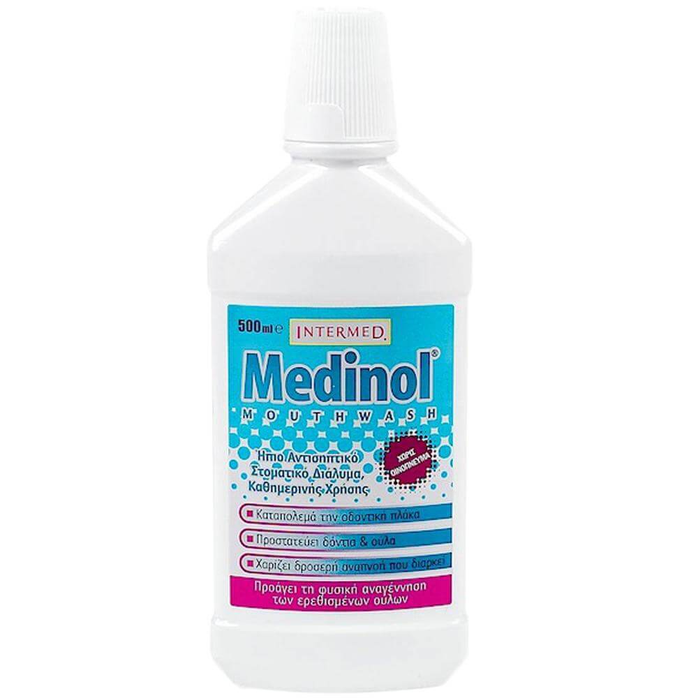 Intermed Medinol Mouthwash Ήπιο Αντισηπτικό, Φθοριούχο, Στοματικό Διάλυμα Καθημερινής Χρήσης 500ml