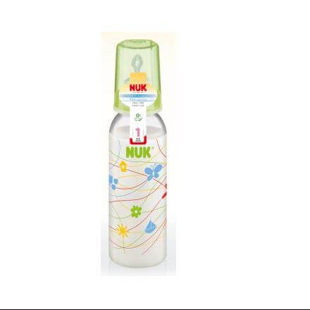 NUK Classic Μπιμπερό Πολυπροπυλενίου (PP) 240ml Θηλή Σιλικόνης Μεγέθους 1 (0-6 Μηνών) Medium (Μεσαία Οπή) – μπλέ