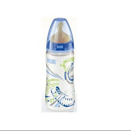 NUK First Choice Μπιμπερό Πολυπροπυλενίου (PP) 300ml Θηλή Καουτσούκ Μεγέθους 1 (0-6 Μηνών) Medium (Μεσαία Οπή) Χρωματιστό – μπλέ
