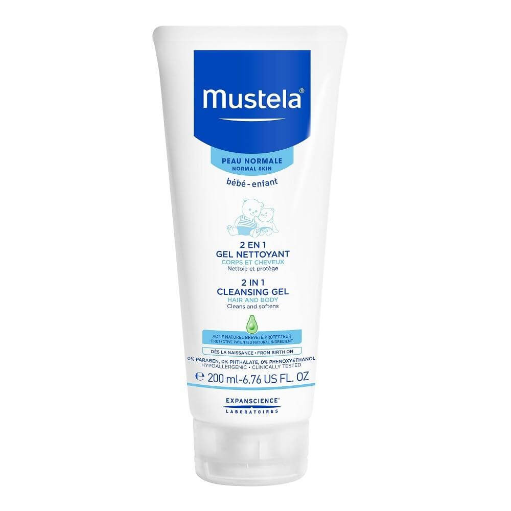 Mustela 2 in 1 Cleansing Gel Βρεφικό-Παιδικό Τζελ Καθαρισμού για Σώμα και Μαλλιά 200ml