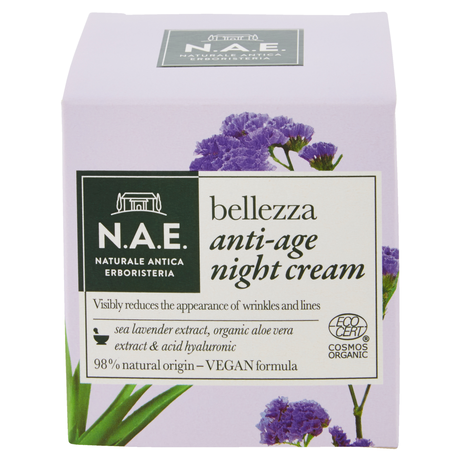 N.A.E. Bellezza Anti-Age Night Cream Αντιγηραντική Κρέμα Νύχτας Εμπλουτισμένη με Υαλουρονικό Οξύ 50ml