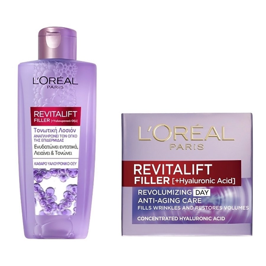 L’oreal Paris Πακέτο Προσφοράς Revitalift Filler Day Cream 50ml & L’oreal Paris Revitalift Filler Τονωτική Λοσιόν Προσώπου 200ml