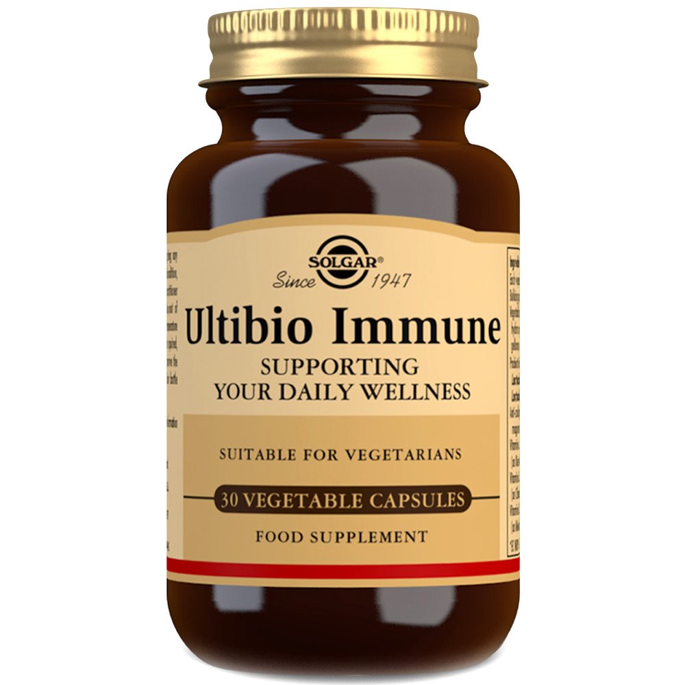 Solgar Ultibio Immune Συμπλήρωμα Διατροφής, Μοναδικός Συνδυασμός Προβιοτικών & Βιταμινών για την Ευεξία του Οργανισμού 30veg.caps