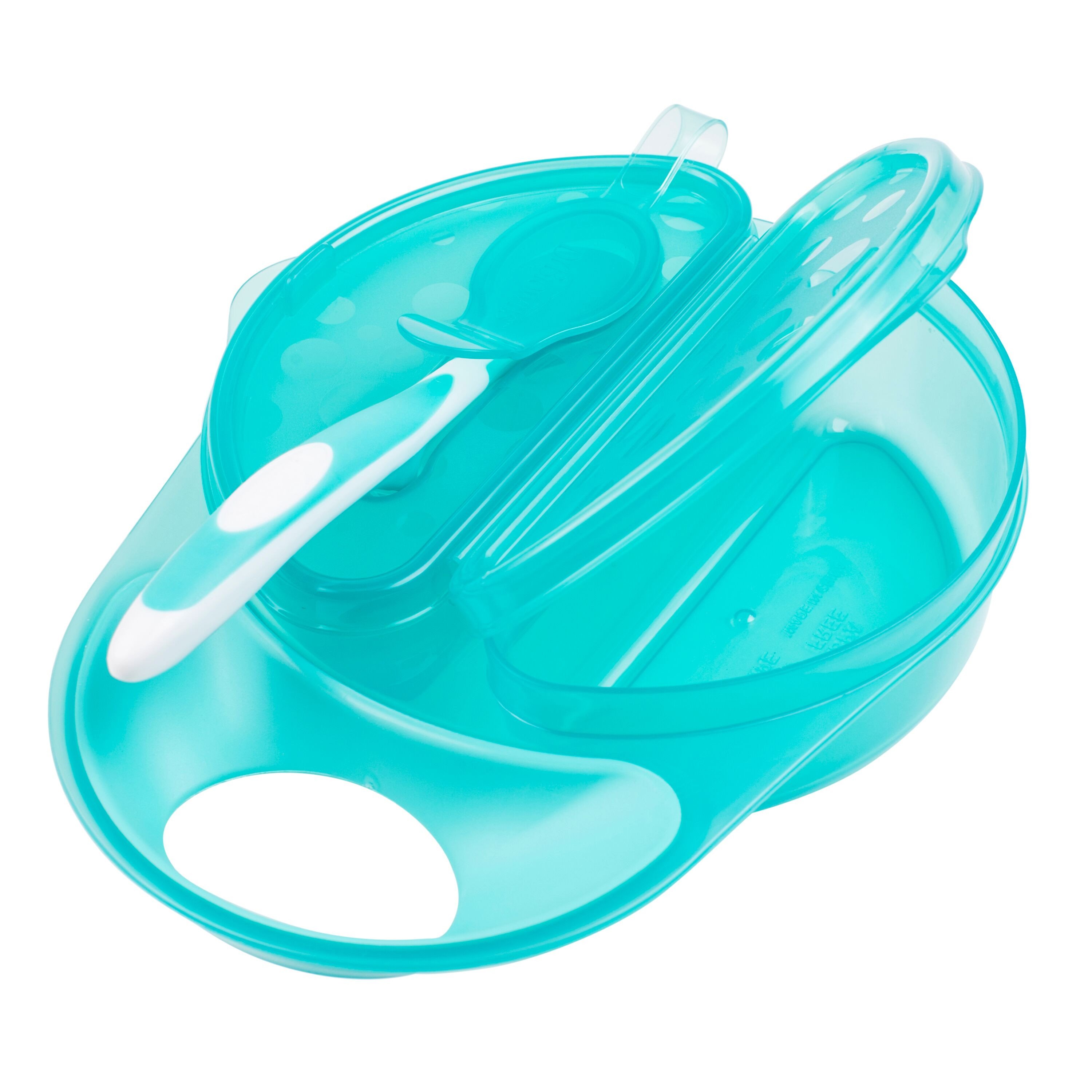 Dr.Brown Dr. Brown's Travel Fresh Bowl & Spoon Σετ Μπωλ Φαγητού με Καπάκι & Διαχωριστικό & Κουταλάκι Μαλακό 4m+ TF010