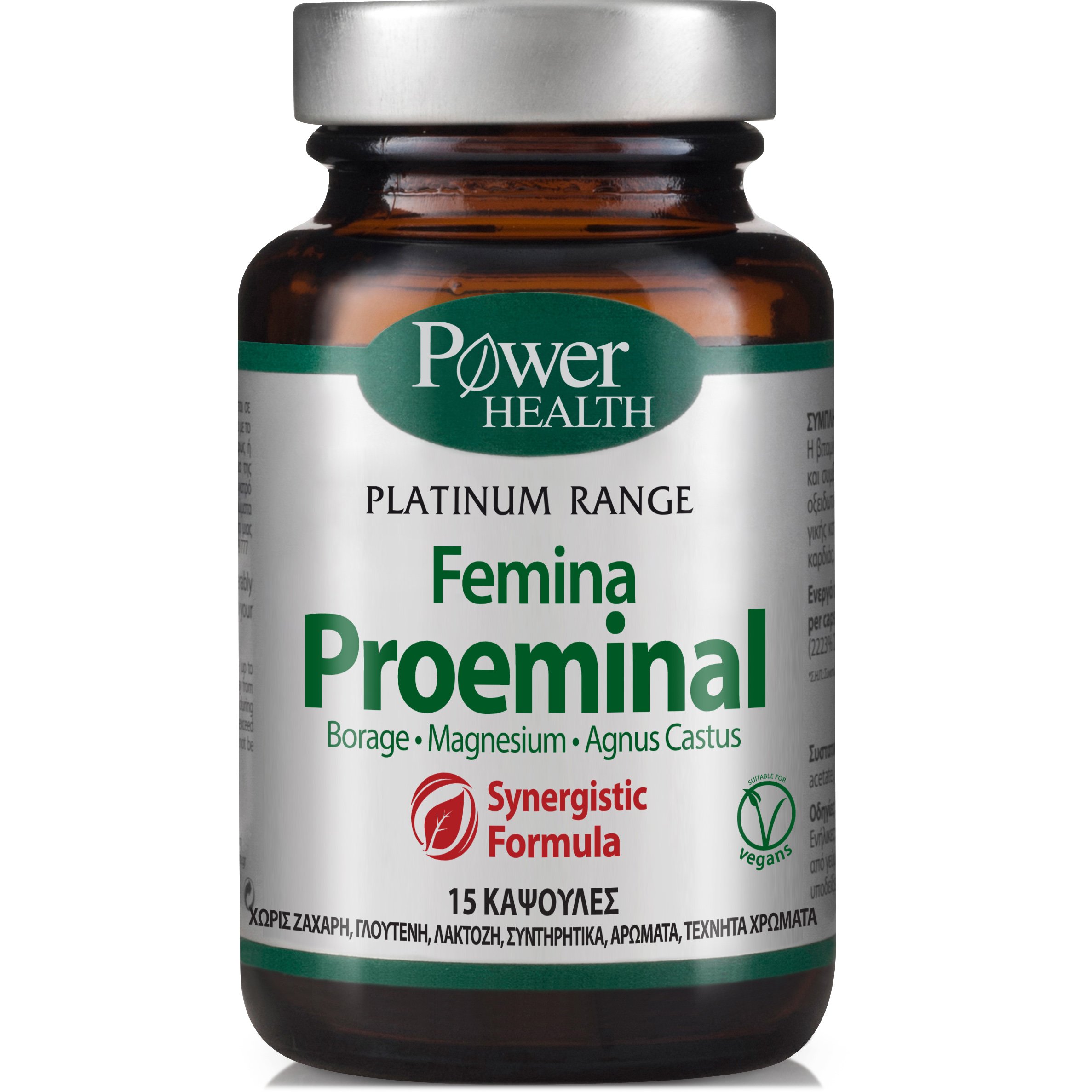 Power Health Platinum Femina Proeminal Συμπλήρωμα Διατροφής για τη Φυσιολογική Λειτουργία του Νευρικού Συστήματος 15 Caps