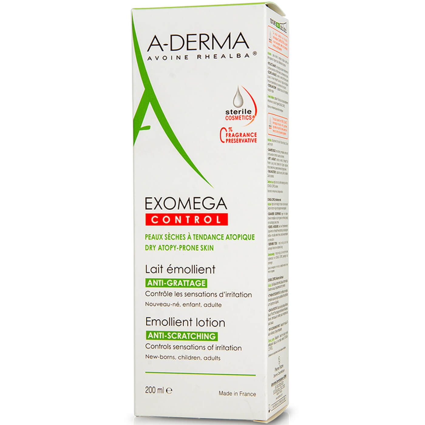 A-Derma Exomega Control Lait Emollient Μαλακτική Φροντίδα για το Ατοπικό & Πολύ Ξηρό Δέρμα με Αίσθηση Δυσανεξίας 200ml