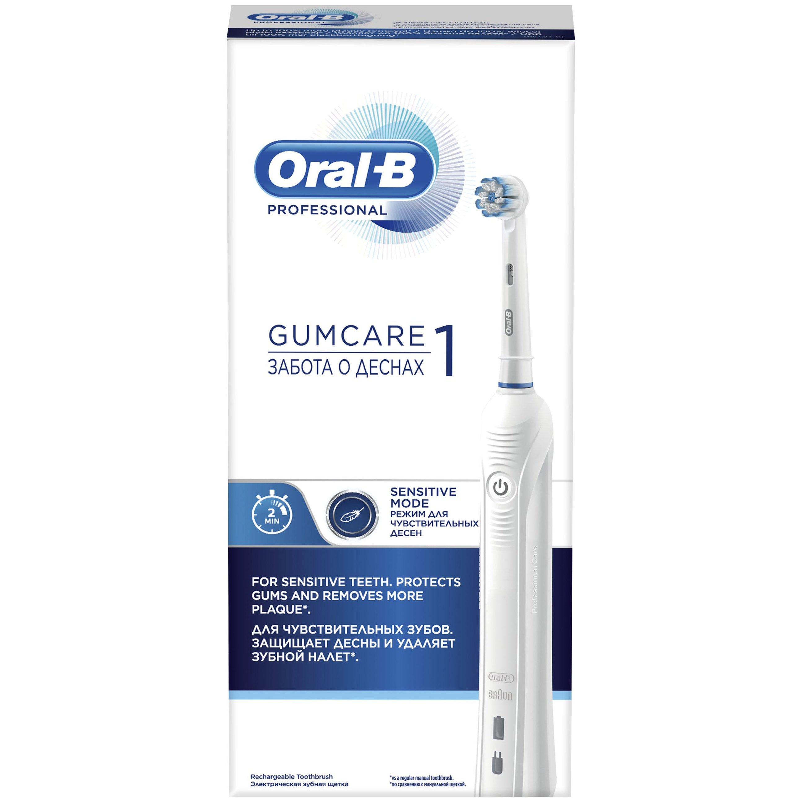 Oral-B Professional GumCare 1 Ηλεκτρική Οδοντόβουρτσα για Απαλό Καθαρισμό & Προστασία των Ούλων 1 Τεμάχιο