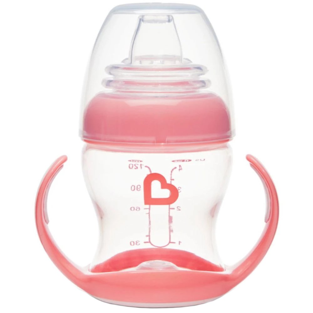 Munchkin Gentle Transition Cup 4m+, Εκπαιδευτικό Κύπελλο που δεν Στάζει για Μετάβαση από το Μπιμπερό 118ml - Clear Pink