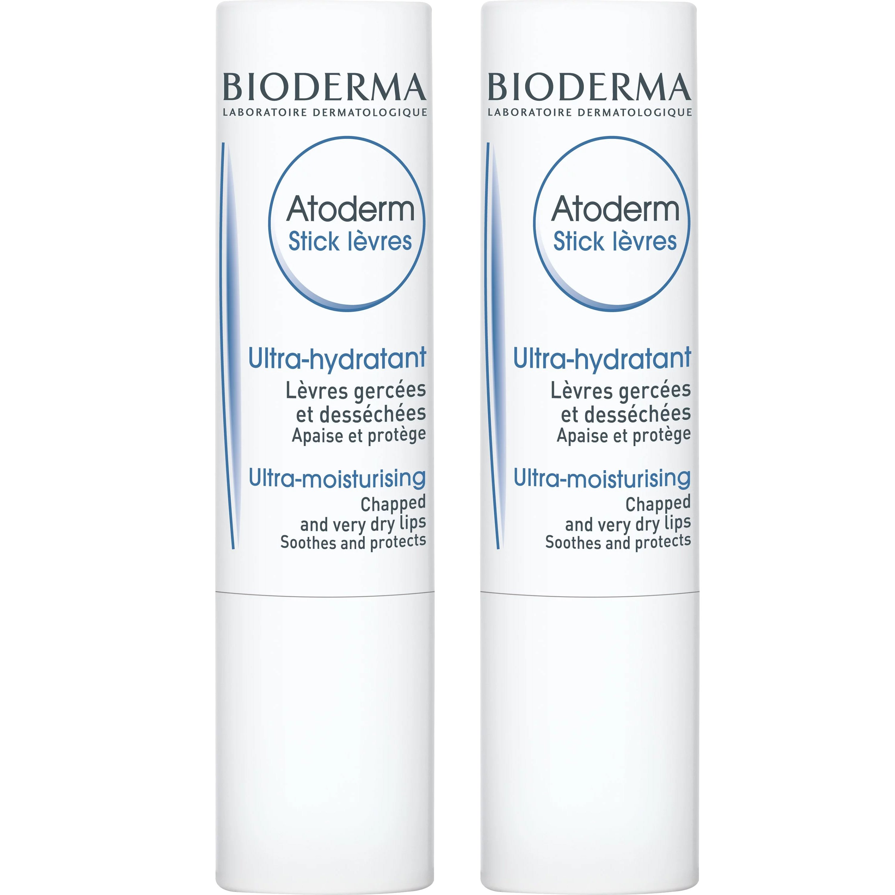 Bioderma Πακέτο Προσφοράς Atoderm Levres Stick Hydratant Ενυδατικό Stick για Αφυδατωμένα και Ταλαιπωρημένα Χείλη 2x4g
