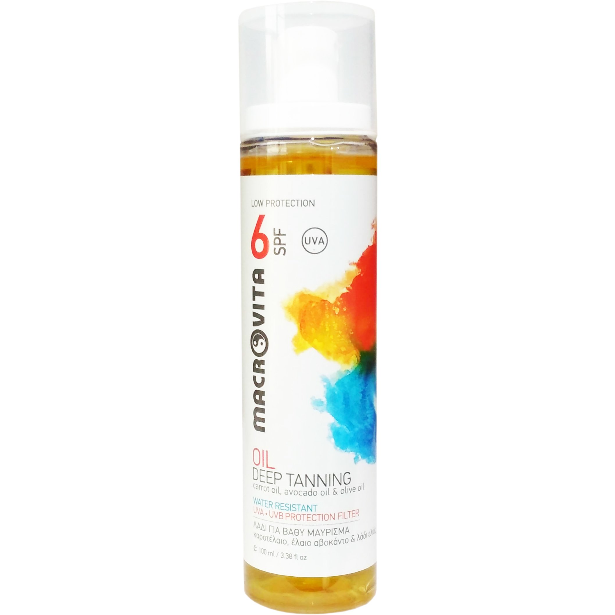 Macrovita Oil Deep Tanning Spf6 Αντηλιακό Λάδι για Βαθύ Μαύρισμα με Καροτέλαιο, Έλαιο Αβοκάντο & Λάδι Ελιάς 100ml