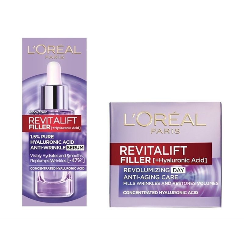 L’oreal Paris Πακέτο Προσφοράς Revitalift Filler Day Cream 50ml & Revitalift Filler Dropper Αντιρυτιδικός Ορός 30ml