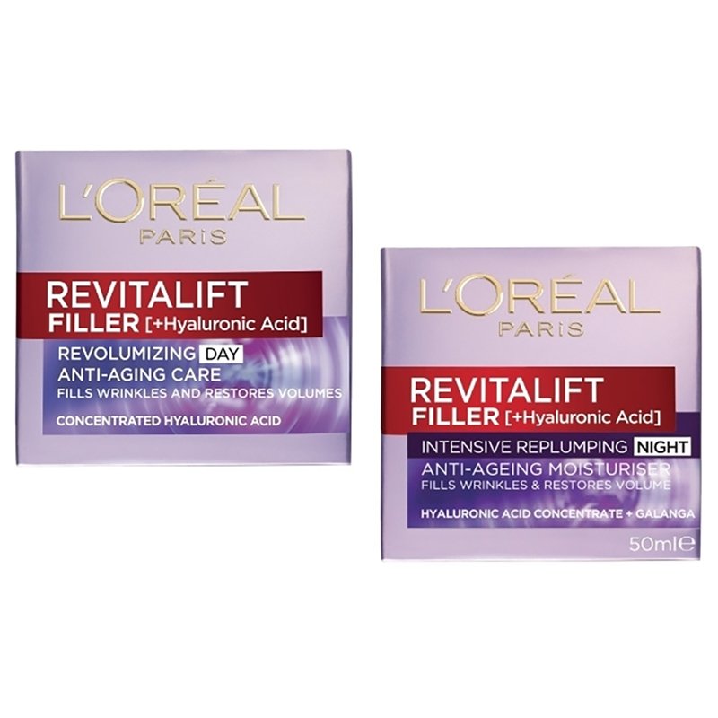 L’oreal Paris Πακέτο Προσφοράς Revitalift Filler Night Cream 50ml & Revitalift Filler Day Cream 50ml