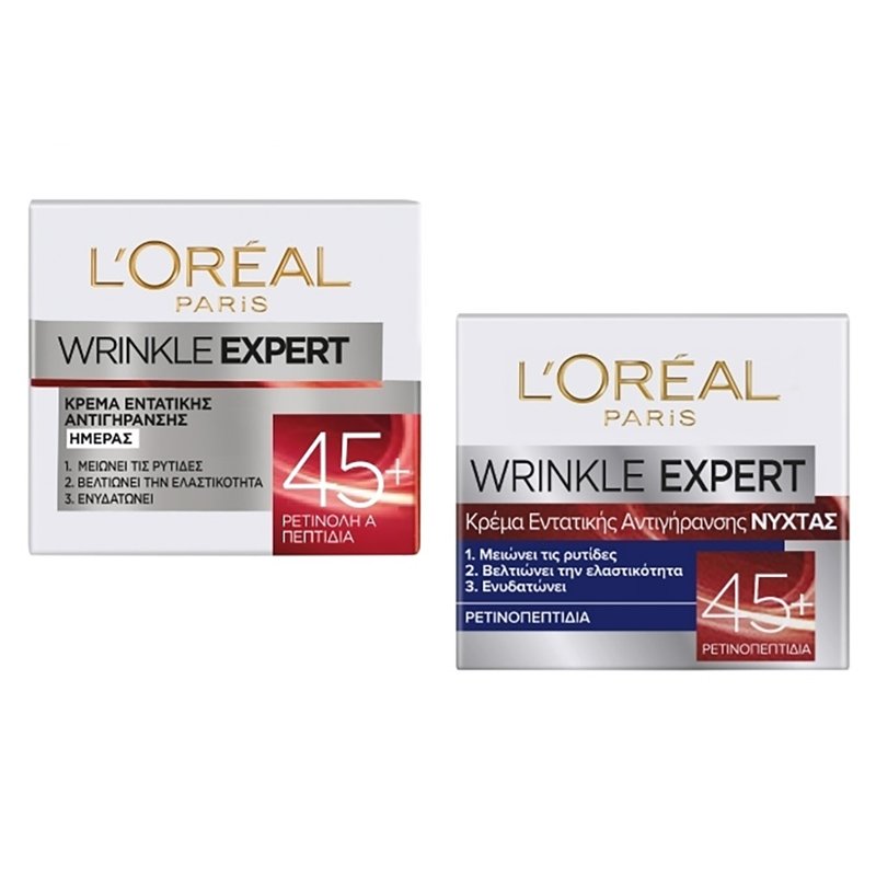 L’oreal Paris Πακέτο Προσφοράς Wrinkle Expert 45+ Night Cream 50ml & Wrinkle Expert 45+ Day Cream 50ml