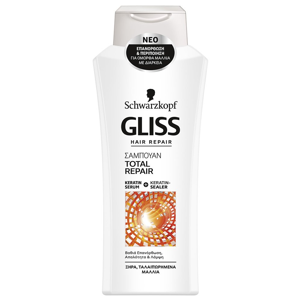 Schwarzkopf Gliss Total Repair Shampoo Επανορθωτικό Σαμπουάν για Ξηρά & Ταλαιπωρημένα Μαλλιά 400ml