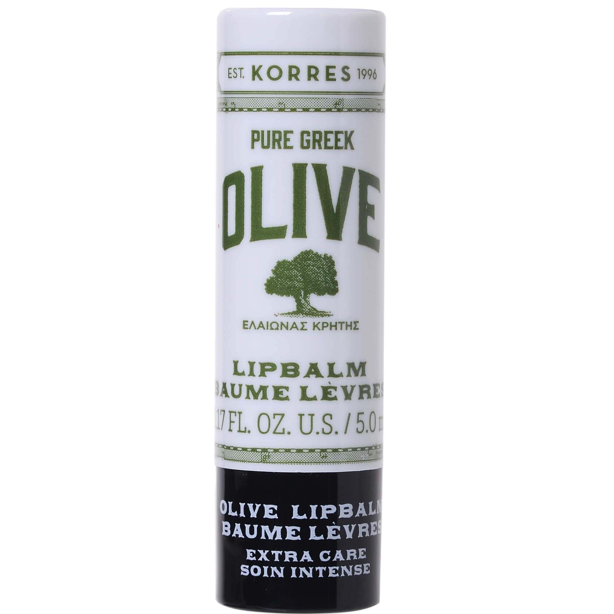 Korres Pure Greek Olive Extra Care Lip Balm Θρέψη, Ενυδάτωση στα Ξηρά Σκασμένα Χείλη με Αλόη και Shea Butter 5ml