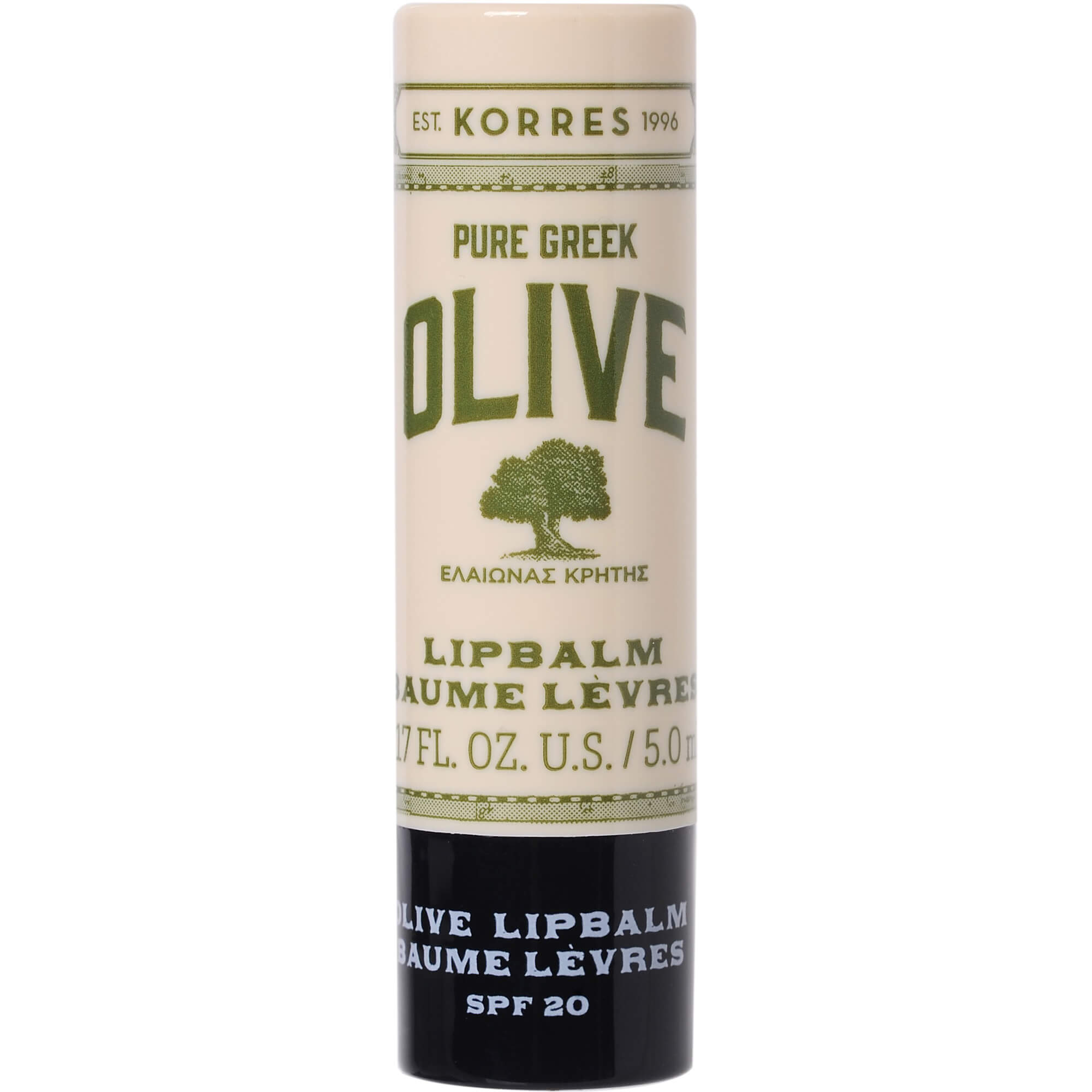Korres Pure Greek Olive Extra Care Lip Balm Spf20 Θρέψη, Ενυδάτωση στα Ξηρά Σκασμένα Χείλη με Κερί Μελισσών & Έλαιο Ηλίανθου 5ml