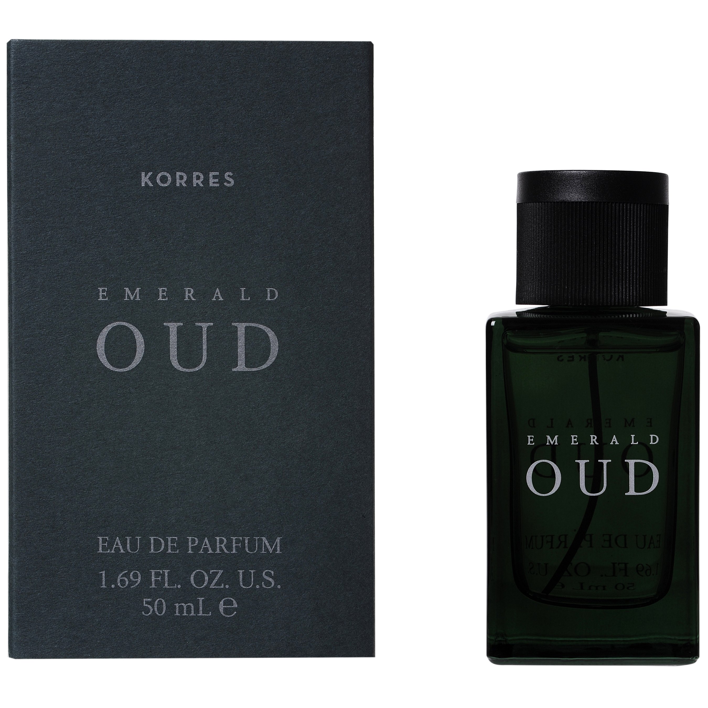 Korres Eau De Parfum Emerald Oud Ανδρικό Ανατολίτικο Άρωμα με Νότες από Κάρδαμο,Μαύρο Πιπέρι,Σανταλόξυλο & Κεχριμπάρι 50ml