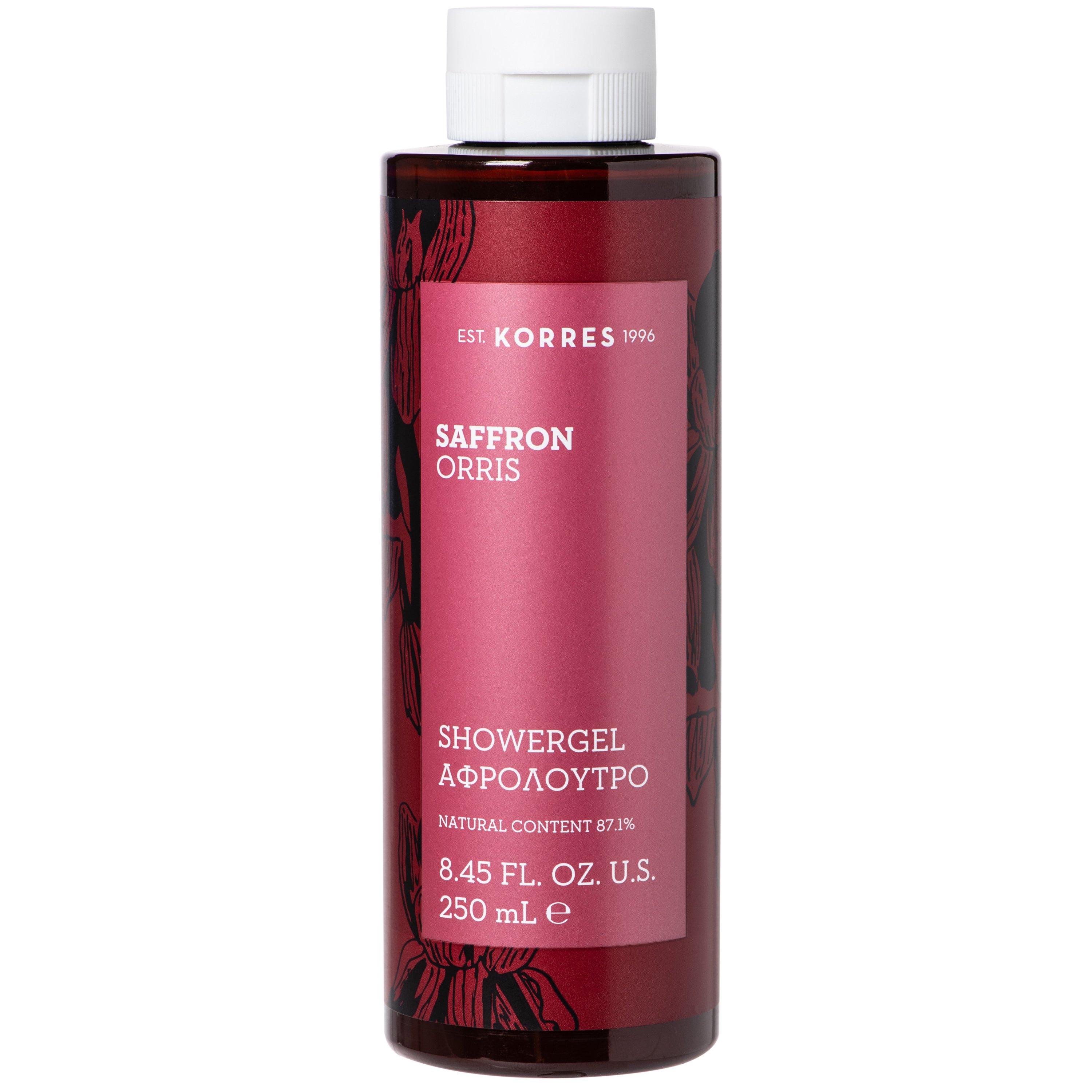 Korres Saffron Orris Showergel Αφρόλουτρο με Έντονες Αρωματικές Πικάντικες Νότες για την Γυναικεία Επιδερμίδα 250ml