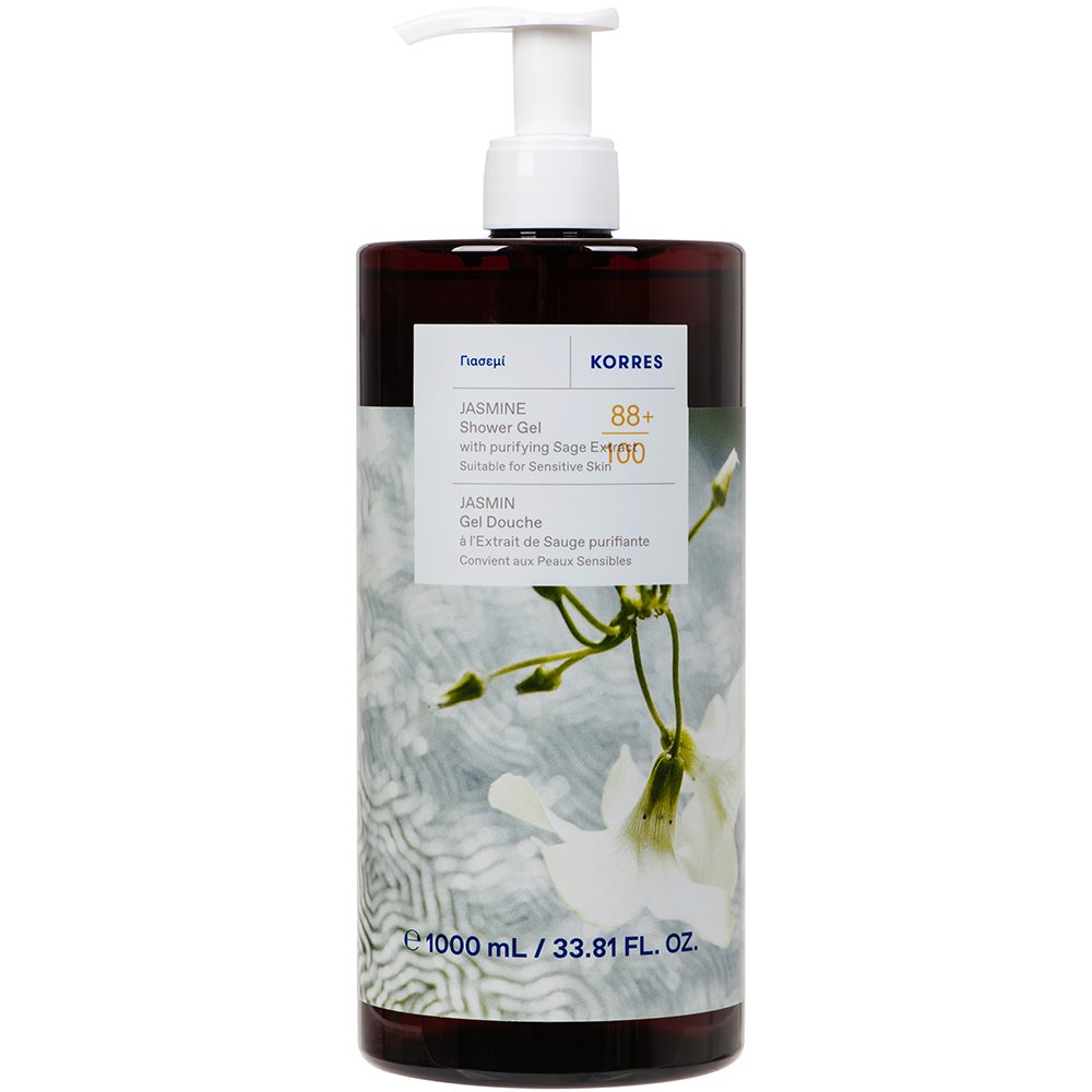 Korres Jasmine & Purifying Sage Extract Shower Gel Απαλό Ενυδατικό Αφρόλουτρο με Άρωμα Γιασεμί & Εκχύλισμα Φασκόμηλου με Αντλία 1Lt