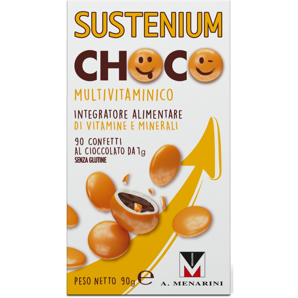 Menarini Sustenium Choco Multivitamin Συμπλήρωμα Διατροφής Βιταμινών & Μετάλλων για Παιδιά 90 Σοκολατένια Κουφετάκια