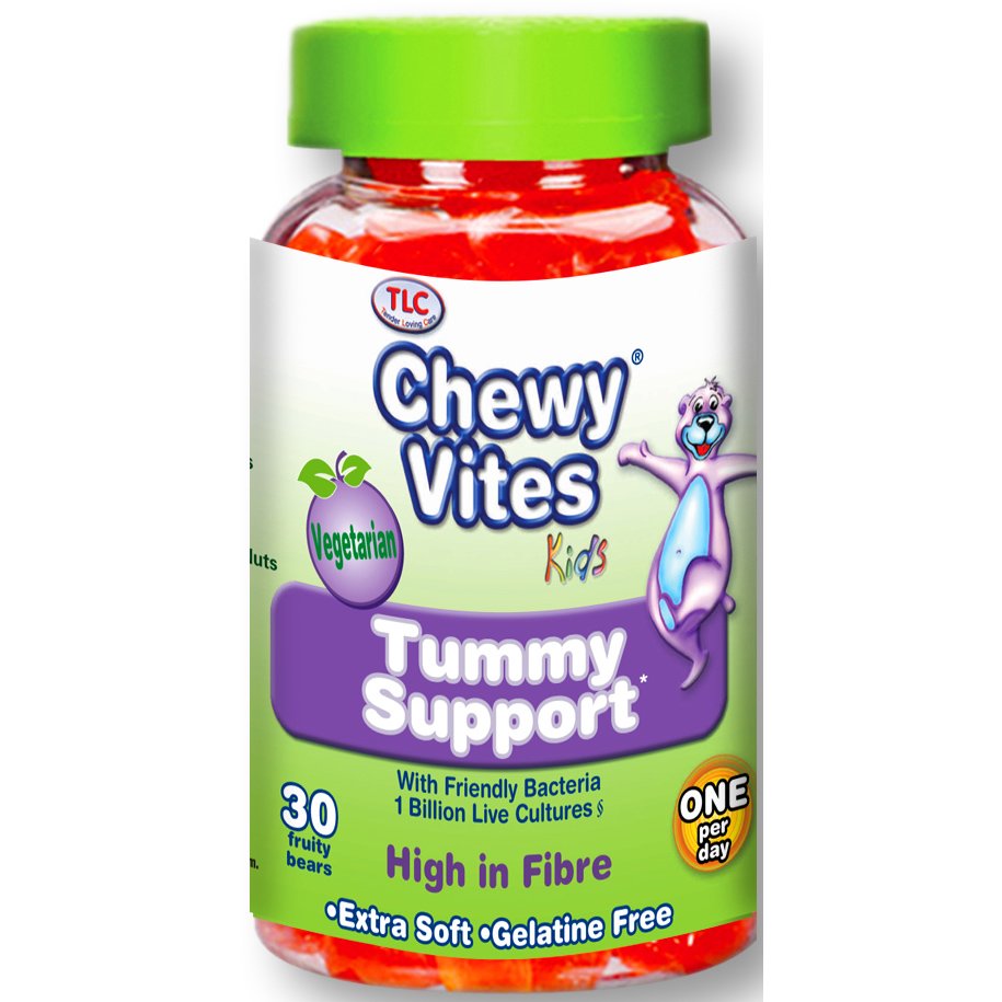 Chewy Vites Kids Tummy Support Συμπλήρωμα Διατροφής Προβιοτικά Ζελεδάκια για Παιδιά με Φυσική Γεύση Φράουλα 30 Fruity Bears
