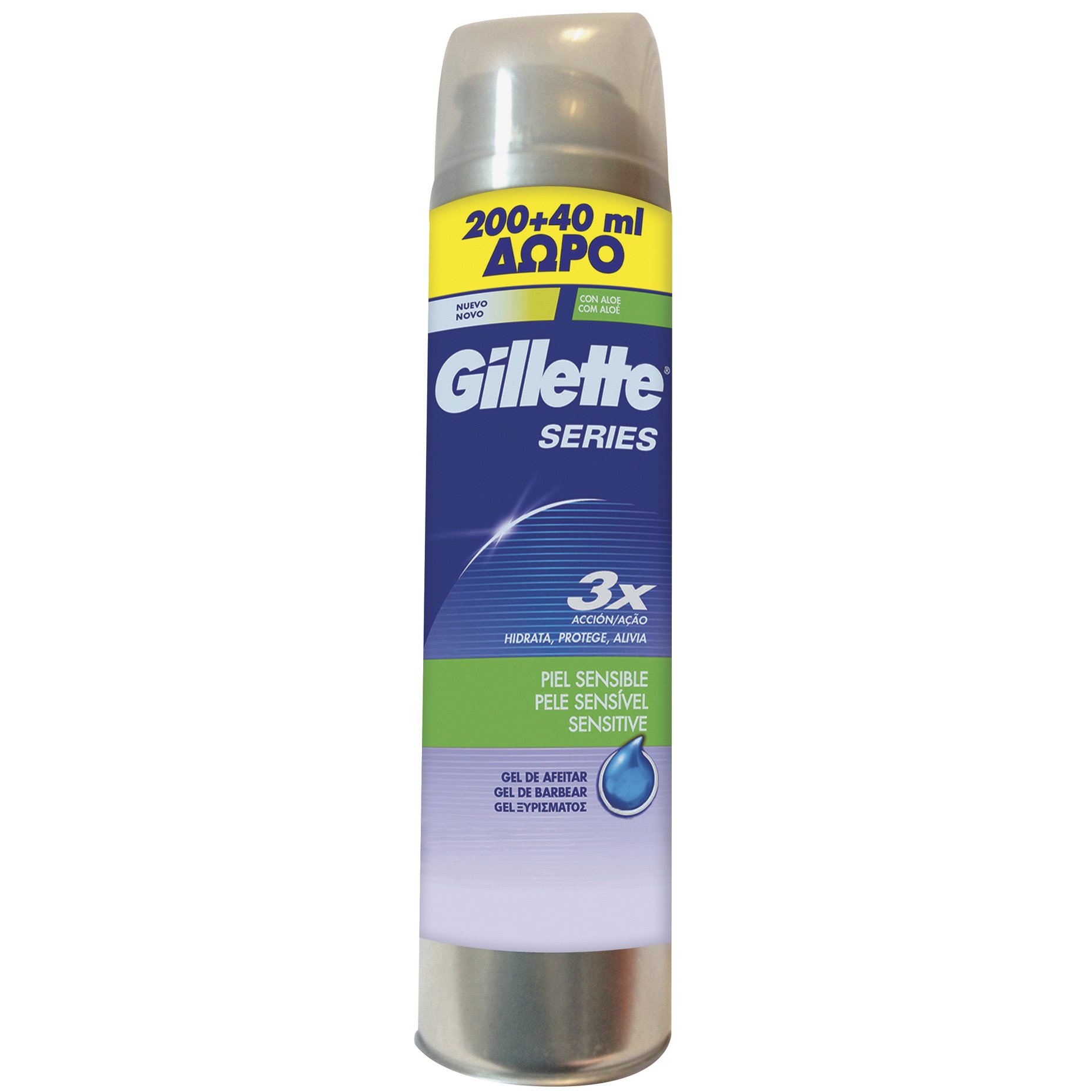 Gillette Series Gel Ξυρίσματος Sensitive Skin Βοηθά στην Προστασία της Επιδερμίδας Κατά των Ερεθισμών Προσφορά 200ml +40ml Δώρο