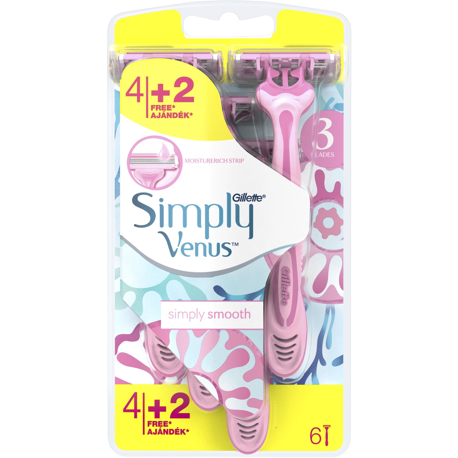Gillette Simply Venus Ξυραφάκια μιας Χρήσης για Μεταξένιο Αποτέλεσμα 4+2 Δώρο