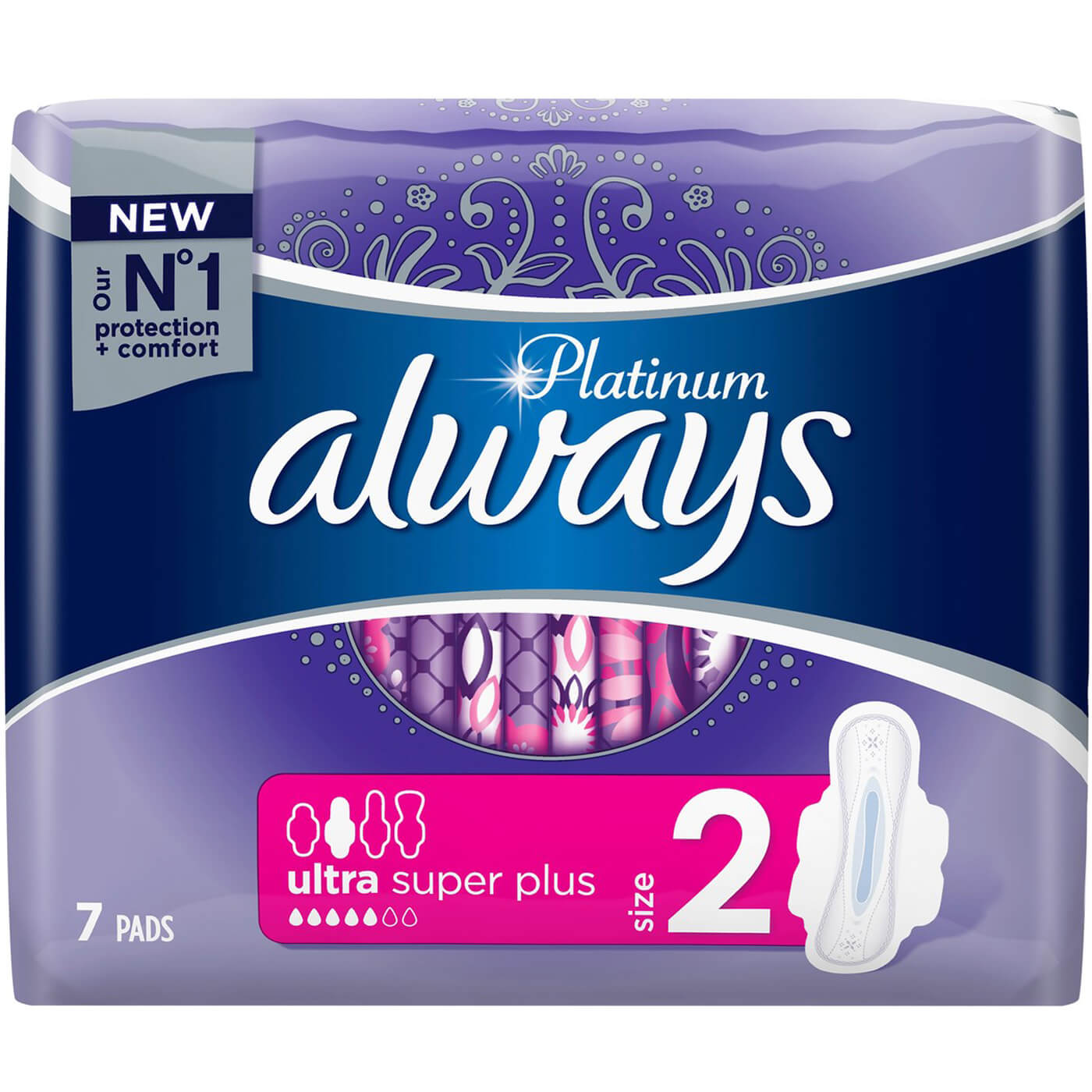 Always Platinum Ultra Super Plus Size 2 Σερβιέτες με Φτερά 7 Τεμάχια