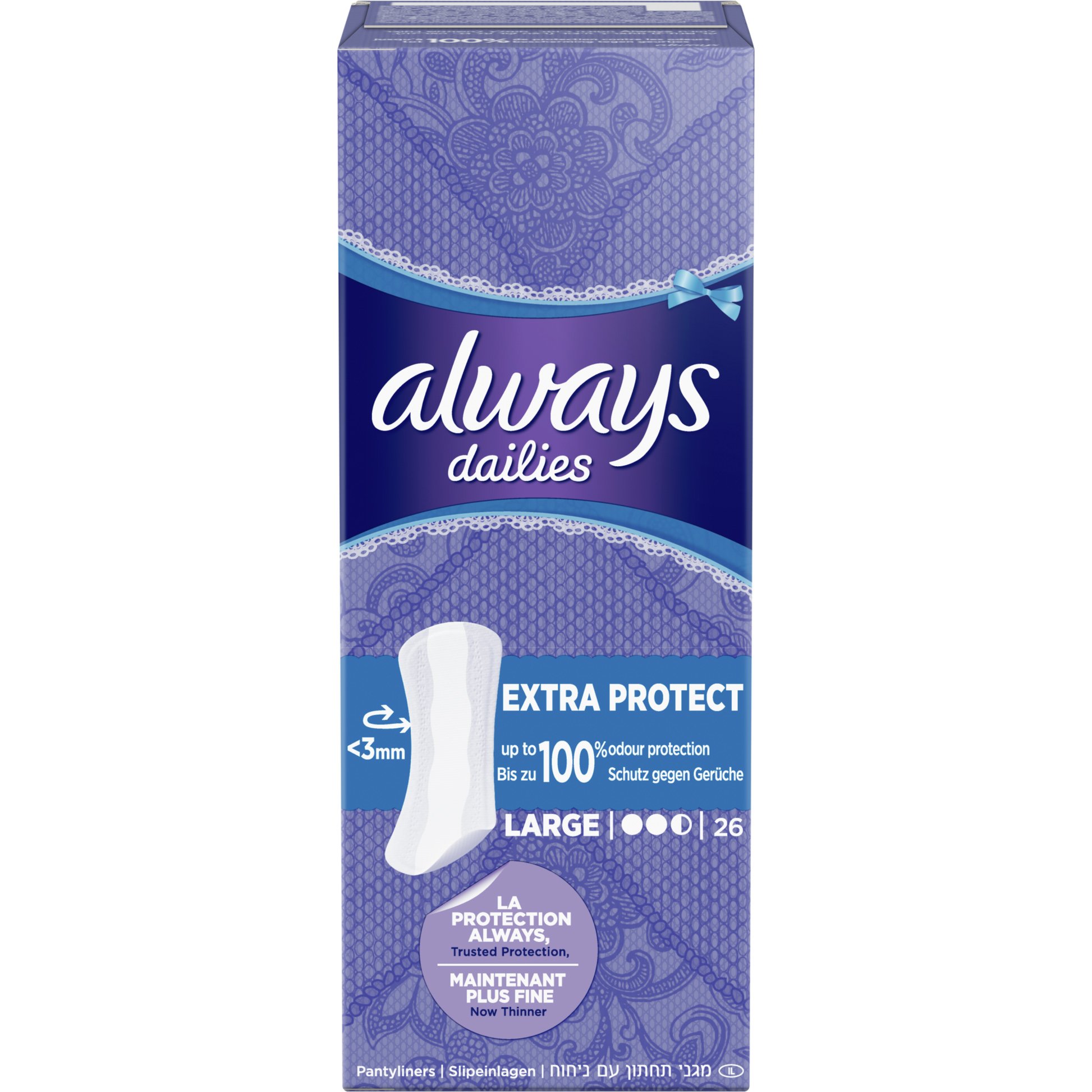 Always Dailies Large Extra Protect Σερβιετάκια 26 τεμάχια