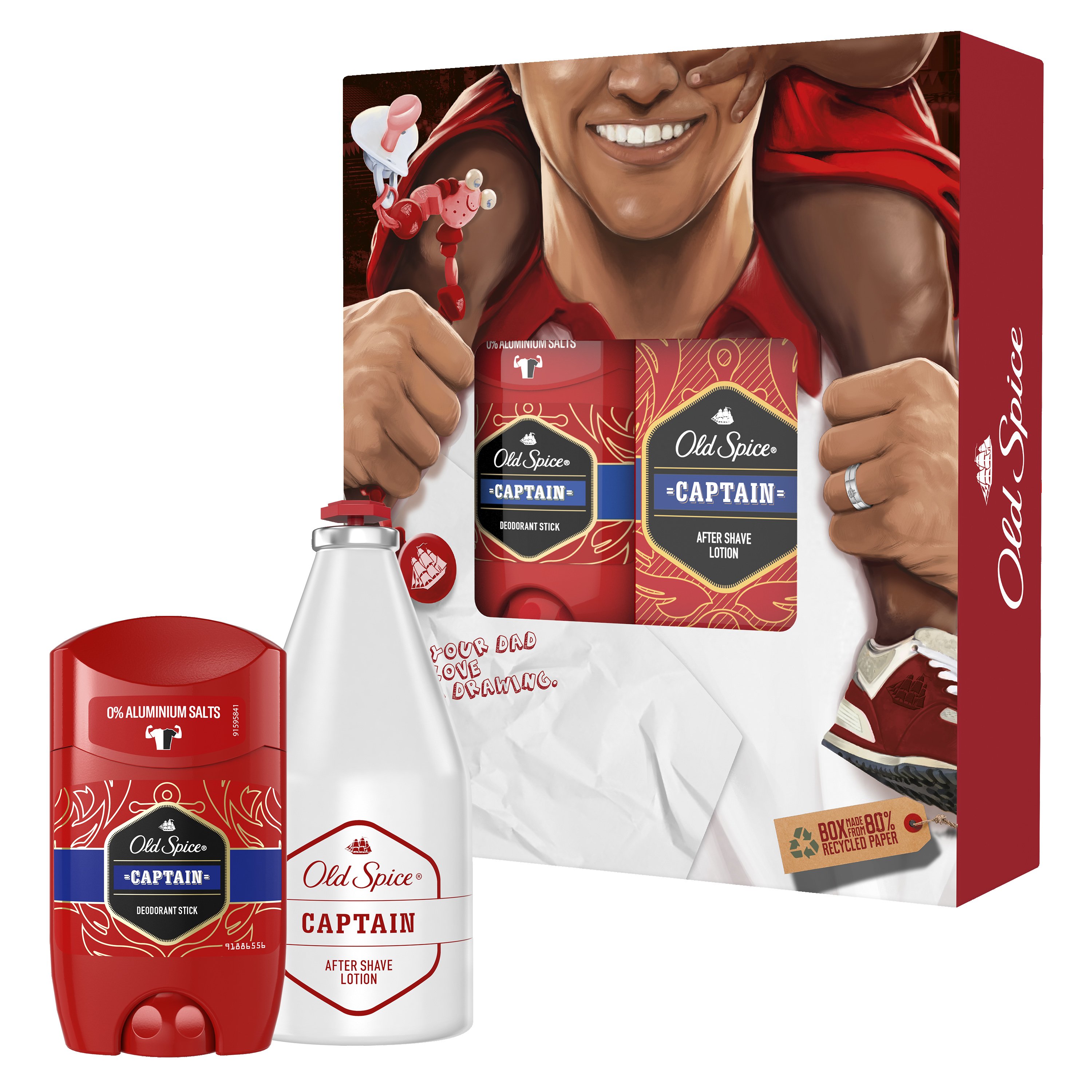 Old Spice Captain Set Πακέτο Περιποίησης της Ανδρικής Επιδερμίδας με Αποσμητικό Stick & Λοσιόν για Μετά το Ξύρισμα