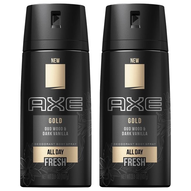 Axe Πακέτο Προσφοράς Gold Body Spray Αποσμητικό 48ωρης Φρεσκάδας με Σαγηνευτικό Άρωμα 2x150ml 1+1 Δώρο