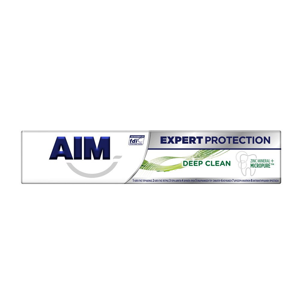 Aim Expert Protection Deep Clean Οδοντόκρεμα για Βαθύτερο Μεσοδόντιο Καθαρισμό & Αντιβακτηριδιακή Προστασία 75ml
