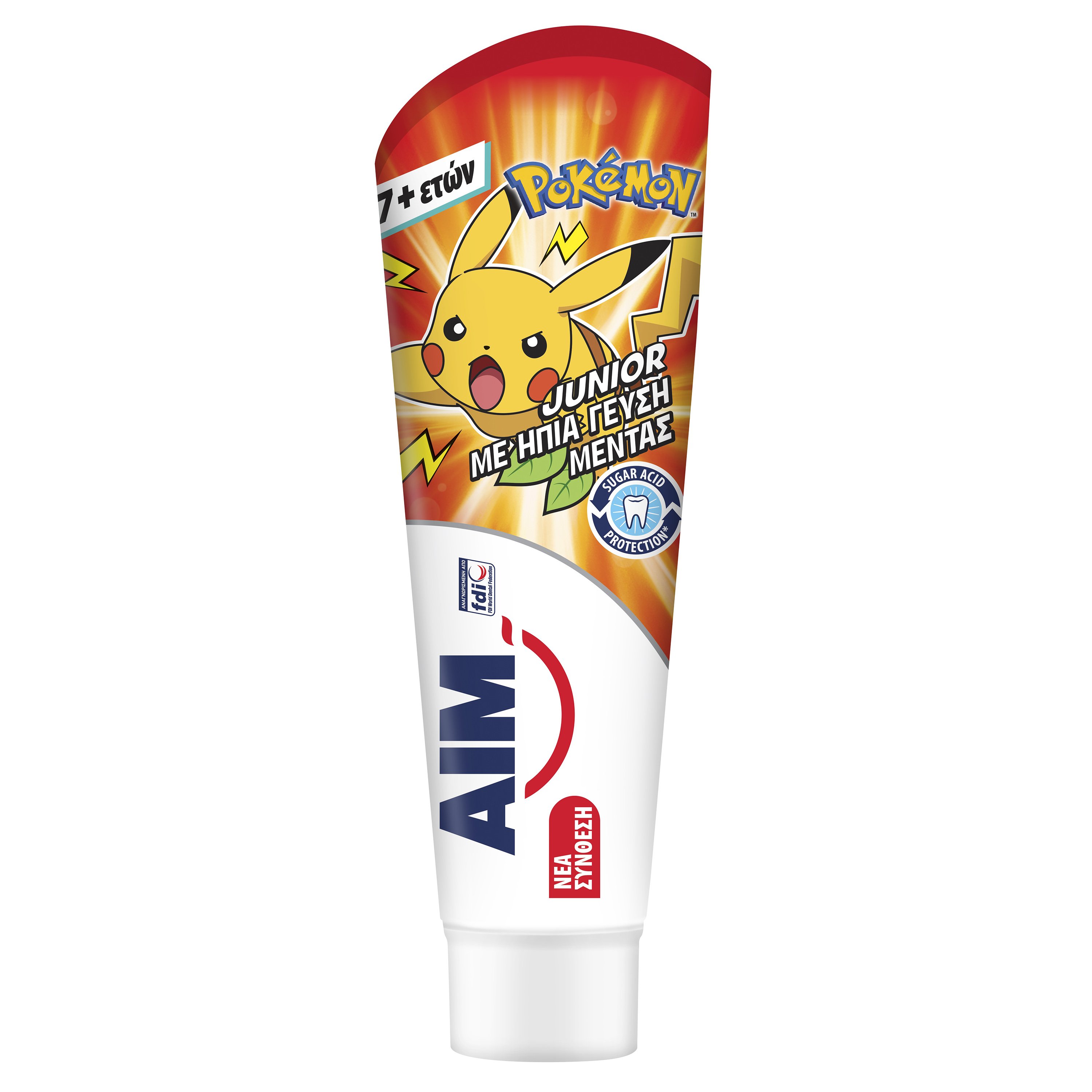 Aim Junior Pokemon Παιδική Οδοντόκρεμα με Ήπια Γεύση Μέντας 7+ Ετών 75ml
